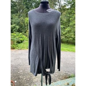 Loft Grey Front Tie Sweater